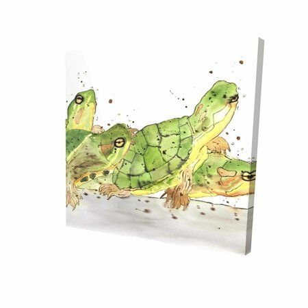 FONDO 32 x 32 in. Small Aquatic Turtles-Print on Canvas FO3337564